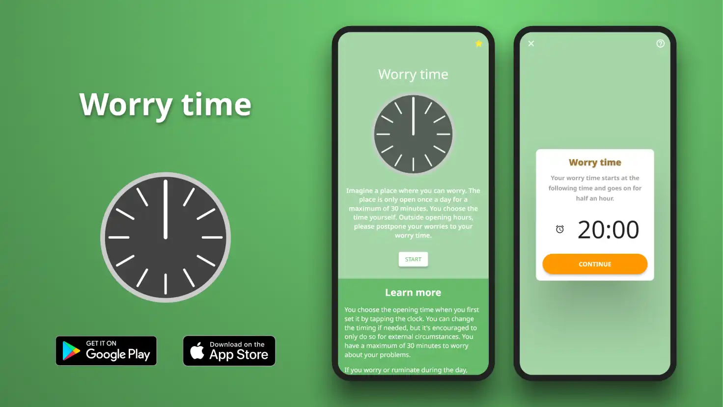 Worry time exercise in the Meta Learn App.