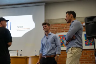 Audience is engaging in conversation with presenters of the Meta Learn app