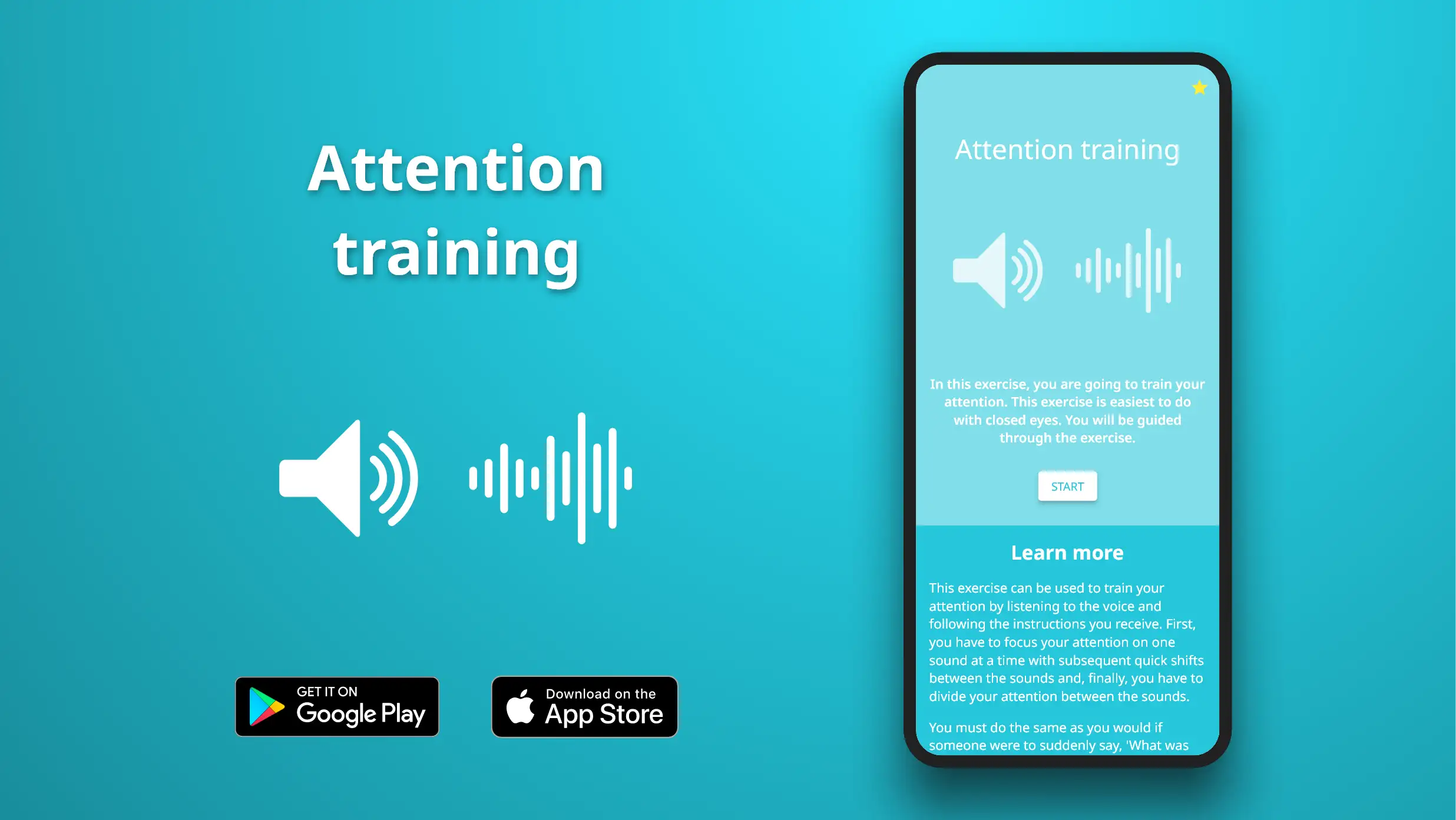 Tren oppmerksomhet 1 øvelse i Meta Learn-appen.