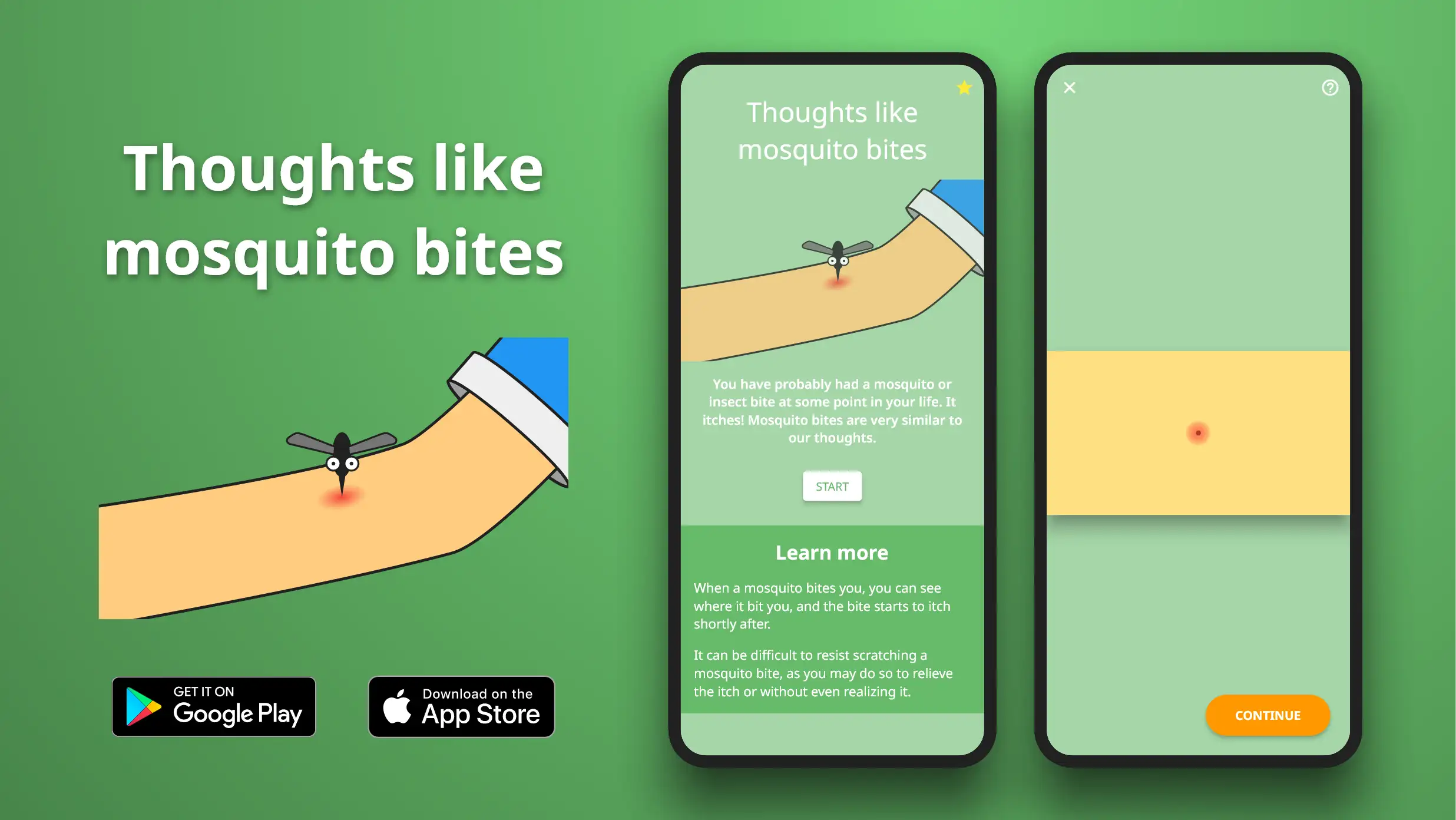 Thoughts like mosquito bites exercise in the Meta Learn app.
