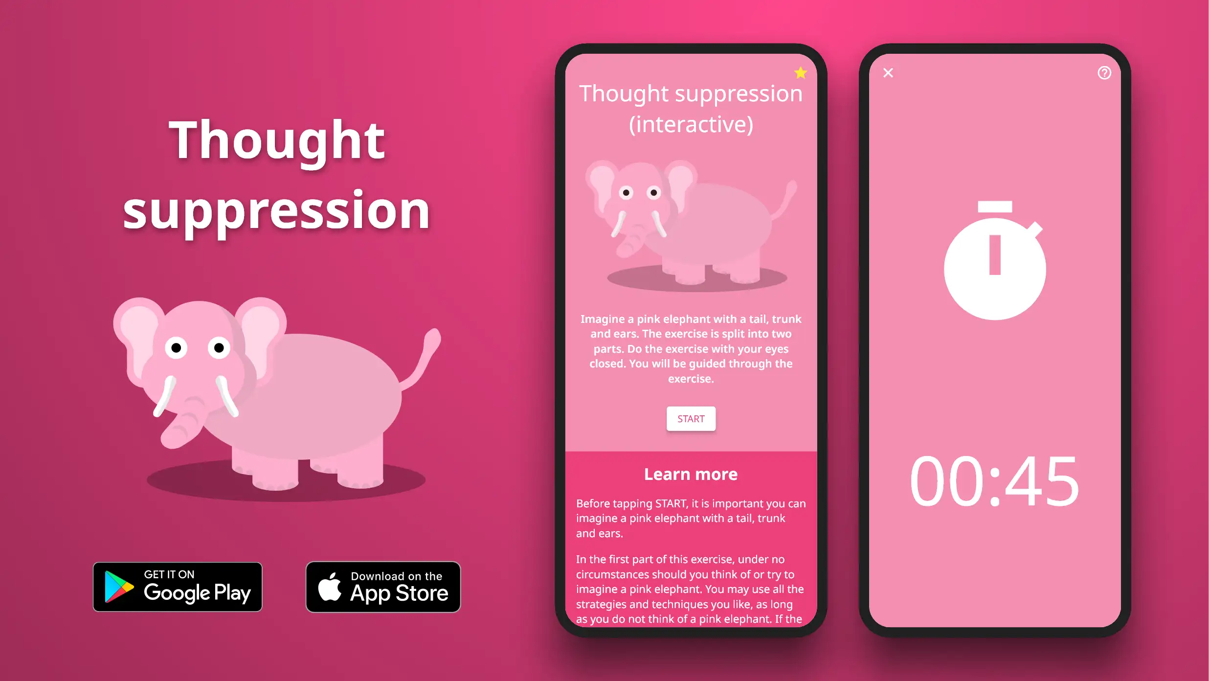 Tankefortrengning øvelse i Meta Learn-appen.